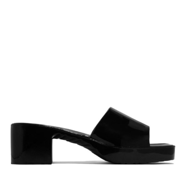 Qupid Black Jelly Mules - Picture 2 of 3